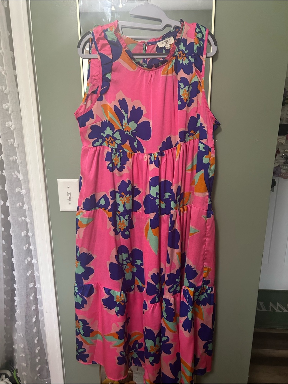Womens Umgee Bright Pink Floral Sundress